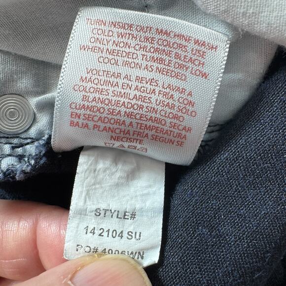 Low Rise Slim Fit Jeans Dark Wash Stretch Denim Zip Fly Women 7 Minimalist Y2k - Picture 12 of 16